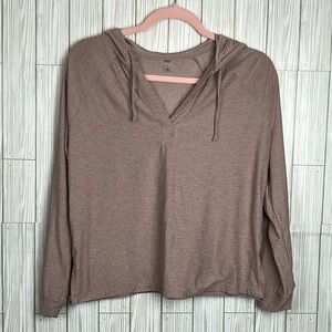 Beyond Yoga‎ Women's Long Sleeve Hooded Tee Mauve Hoodie Shirt Top Size Small